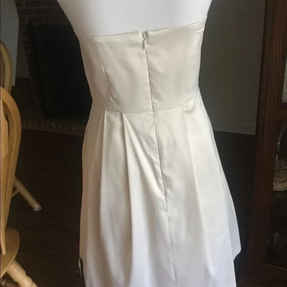 MAX & Cleo Strapless Ecru Satin Prom NWOT - Picture 6 of 7